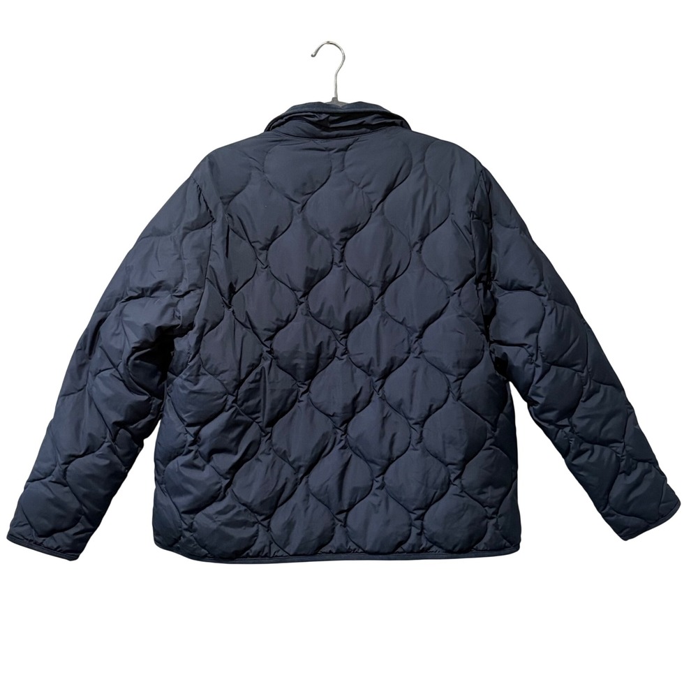 Saint James Juliana Jacket Womens 16 Navy Blue Quilted Down Corduroy Collar - Picture 3 of 10